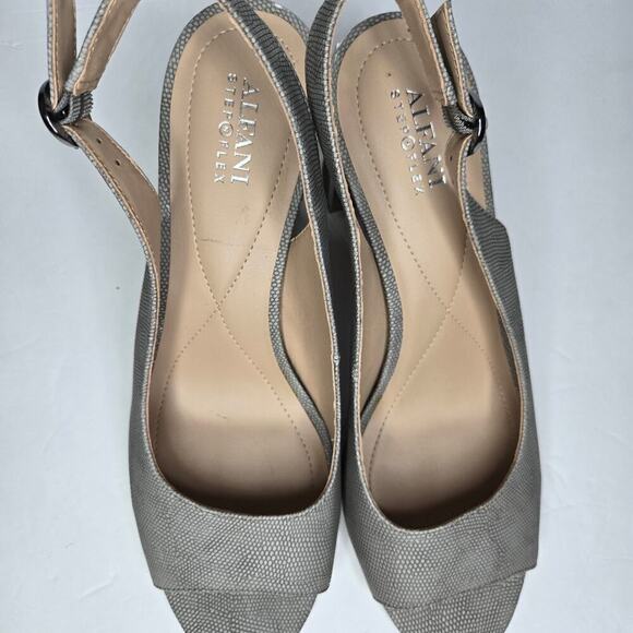 Alfani Florraa Vapor Liz Open Toe Slingback Metal Block Heel Size 10.5 - Picture 12 of 12